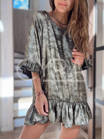 Blusón Satén Dorado - Colección CYRA