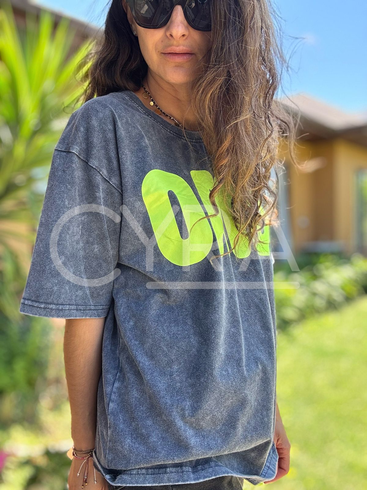 Polera Ciao gris – verde