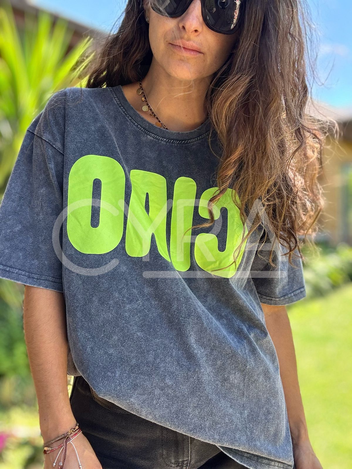 Polera Ciao gris – verde