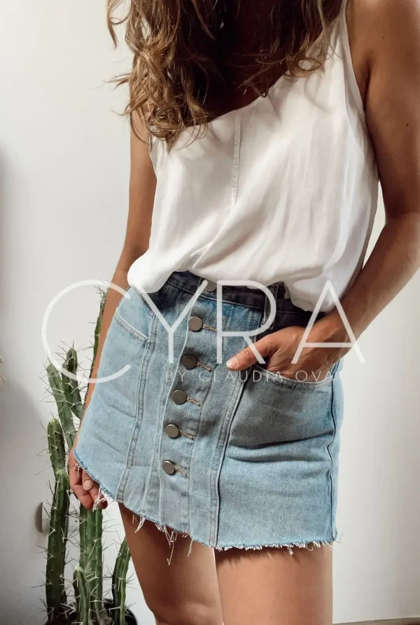 Falda Pantalón Jeans Botones