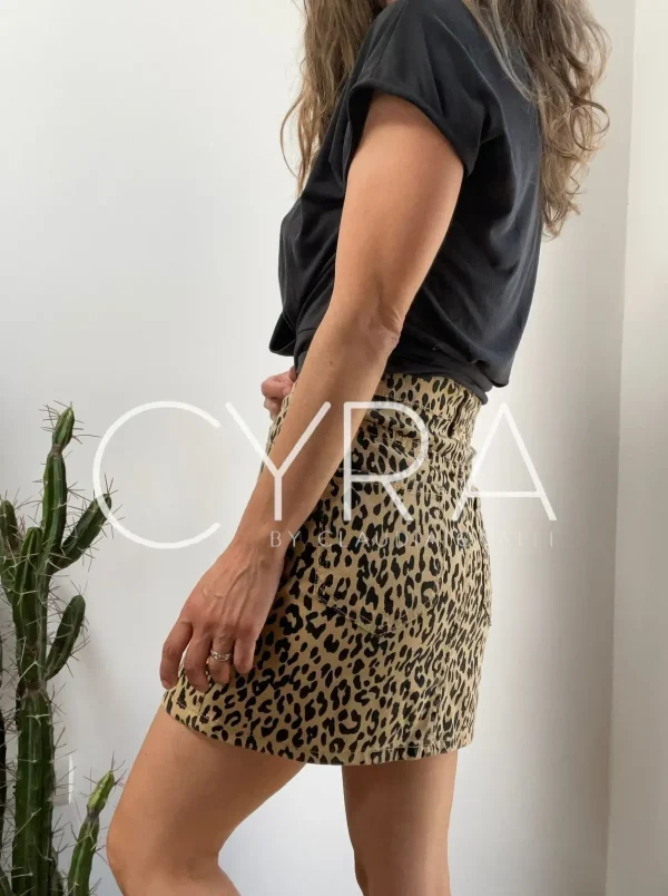 Mini Jeans Animal Print Amarillo - Imagen 2