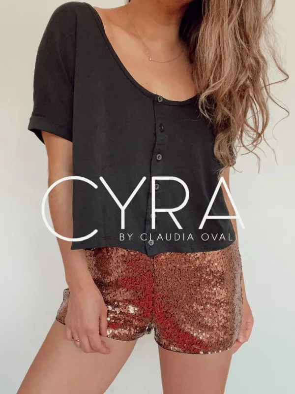 Short Lentejuelas Cobre