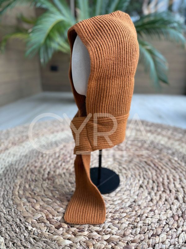 Gorro bufanda lana terracota 2 - Imagen 2