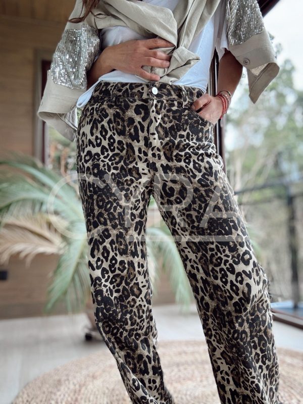 Jeans Animal print elasticado