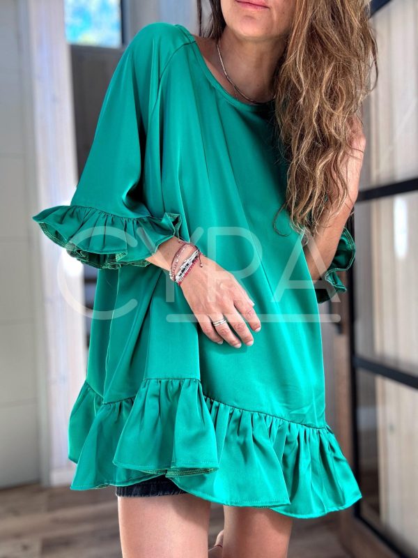 Blusón razo verde - Colección CYRA - Imagen 2