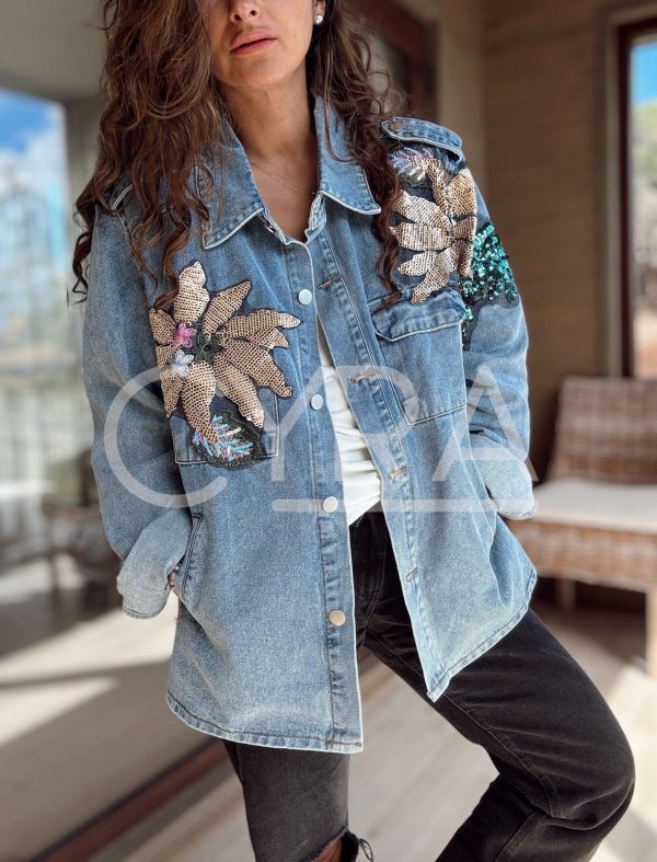 Chaqueta Manuela jeans lentejuelas - Imagen 3