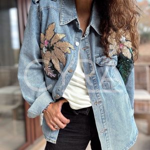 Chaqueta Manuela jeans lentejuelas