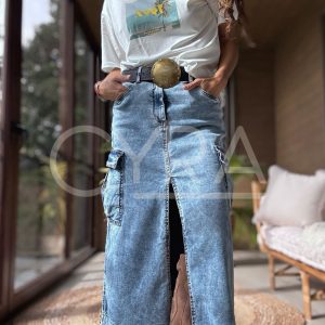 Falda Jeans Cargo