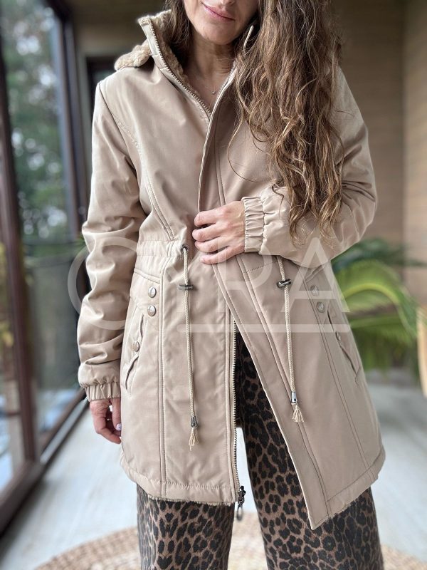 Chaqueta impermeable reversible beige - Imagen 6