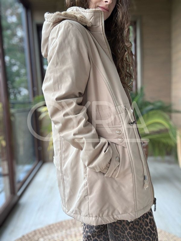 Chaqueta impermeable reversible beige - Imagen 3