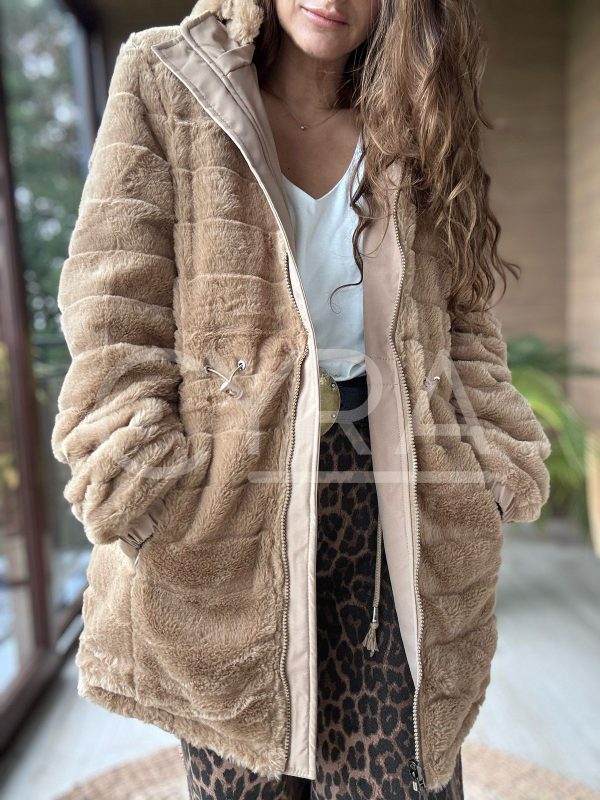 Chaqueta impermeable reversible beige - Imagen 5