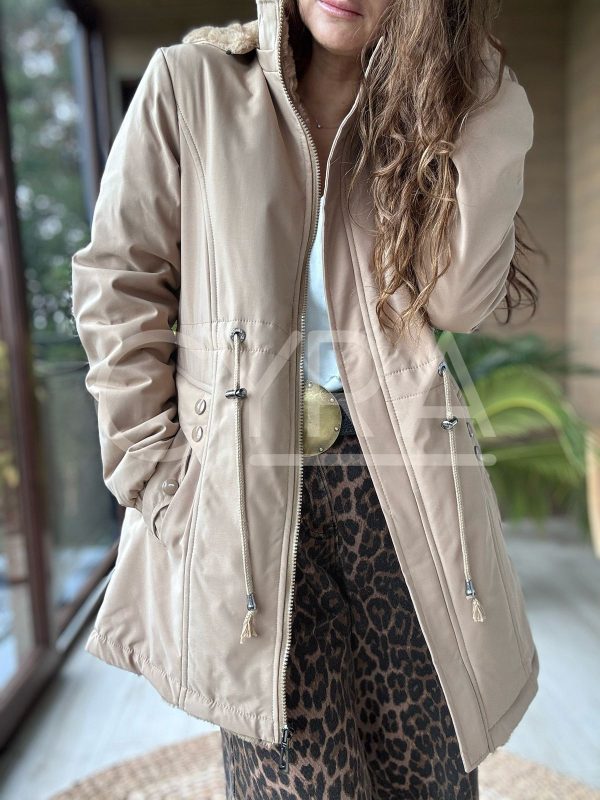 Chaqueta impermeable reversible beige - Imagen 4