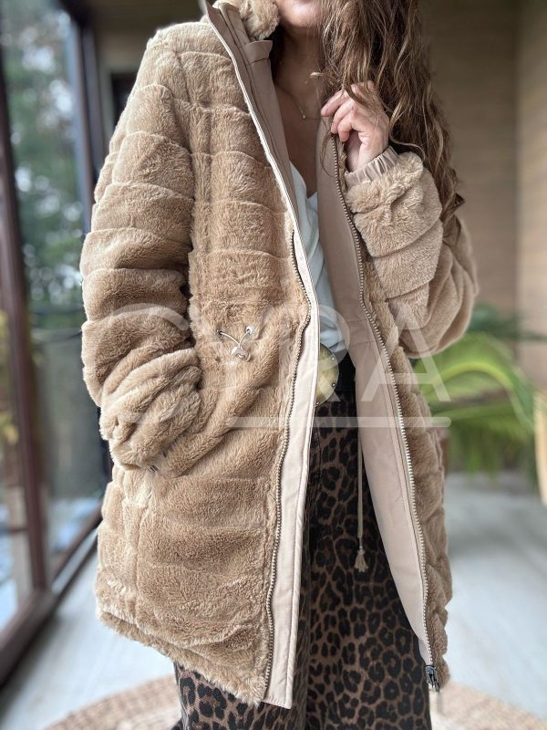 Chaqueta impermeable reversible beige - Imagen 7
