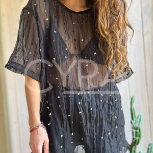Polera bordada con lentejuelas (colección exclusiva CYRA)
