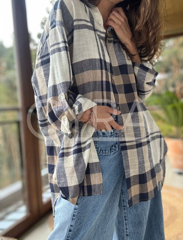 Camisa lino escocés - Imagen 3