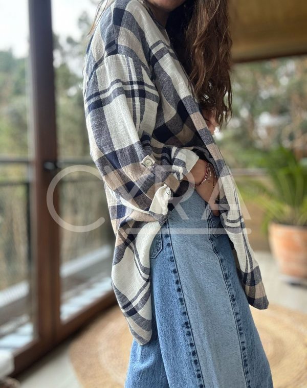 Camisa lino escocés - Imagen 4