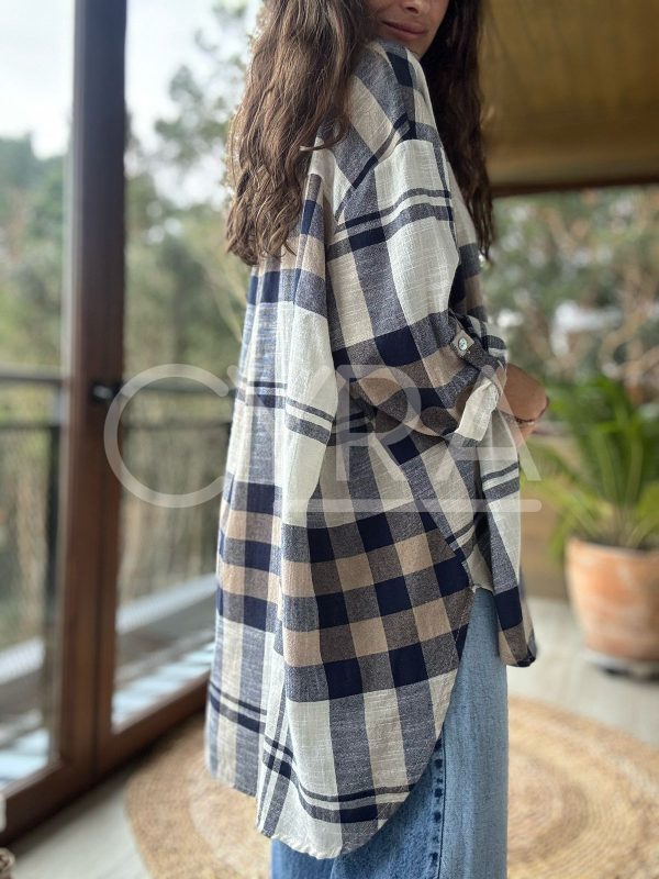 Camisa lino escocés - Imagen 5