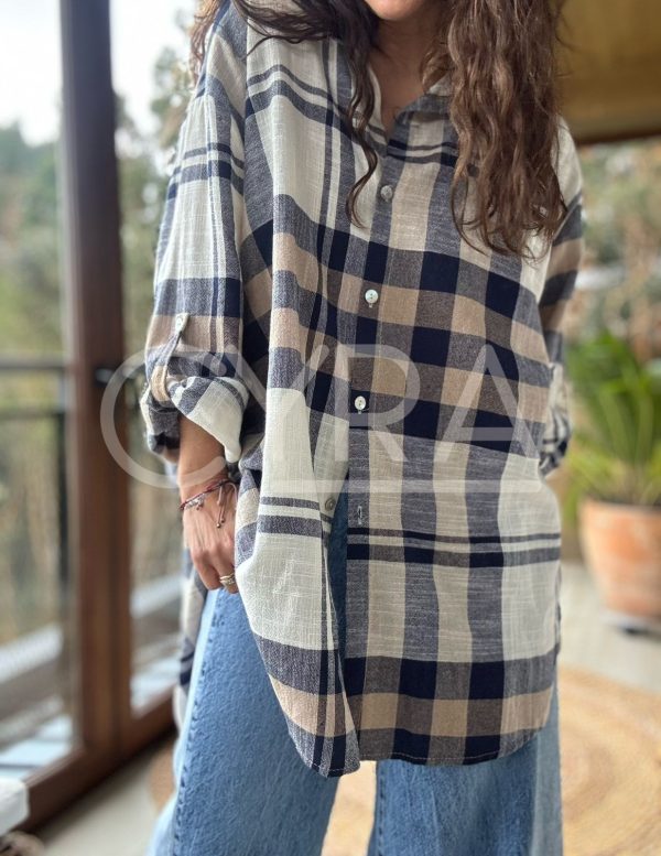 Camisa lino escocés - Imagen 2
