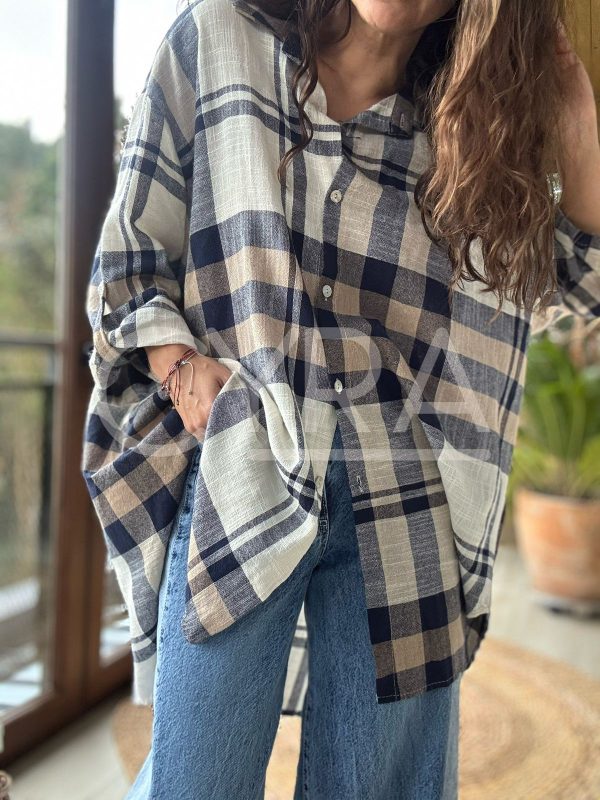 Camisa lino escocés - Imagen 6