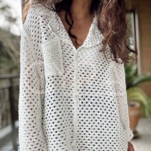 Chaleco Hilo botones blanco